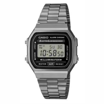Casio Vintage A168WGG-1A Grey Stainless Steel Band Men Watch / Women Watch